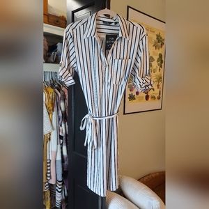 Mlle Gabrielle Mid Dress - Blue & White Women's Size M